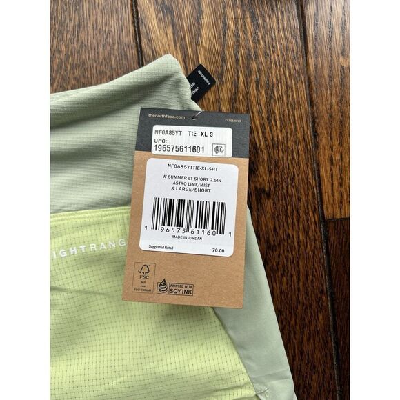The North Face Summer Light 2.5" Shorts Astro Lime Mist Women’s Size XL NWT - Picture 6 of 7